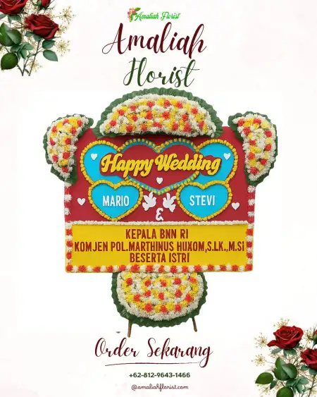 Papan Bunga Pernikahan Permata Intan